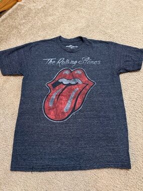 the Rolling Stones Dark Gray Graphic Logo Tee
